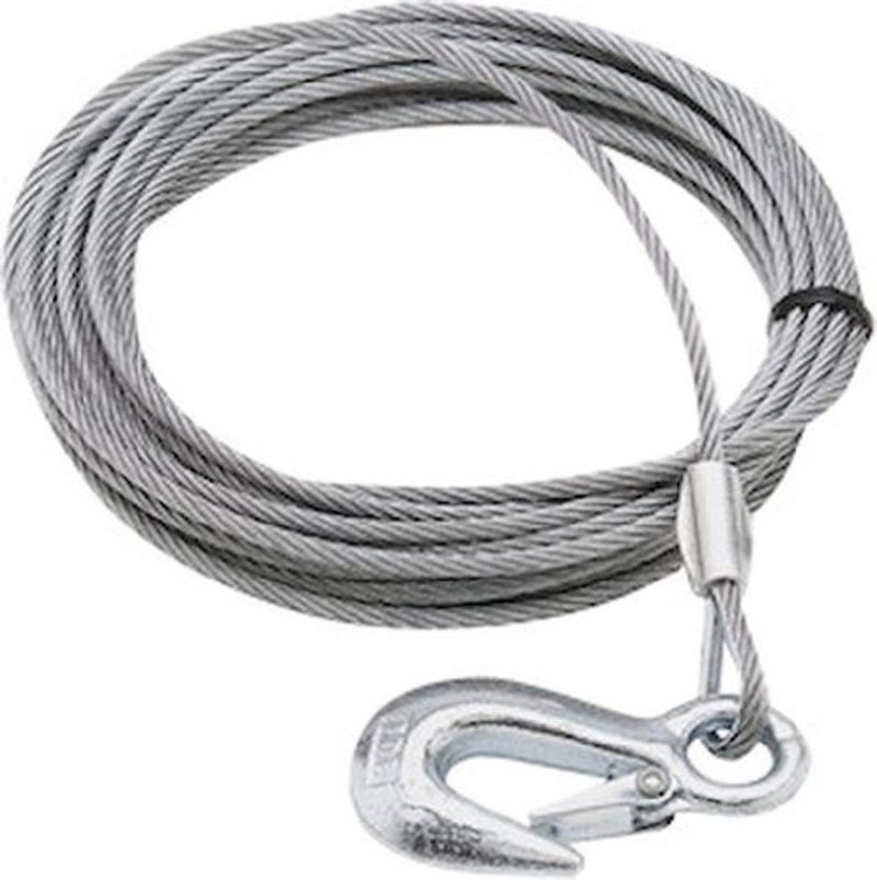 كابل ونش SeaSense مقاس 1/8 بوصة × 20 بوصة مع خطاف
